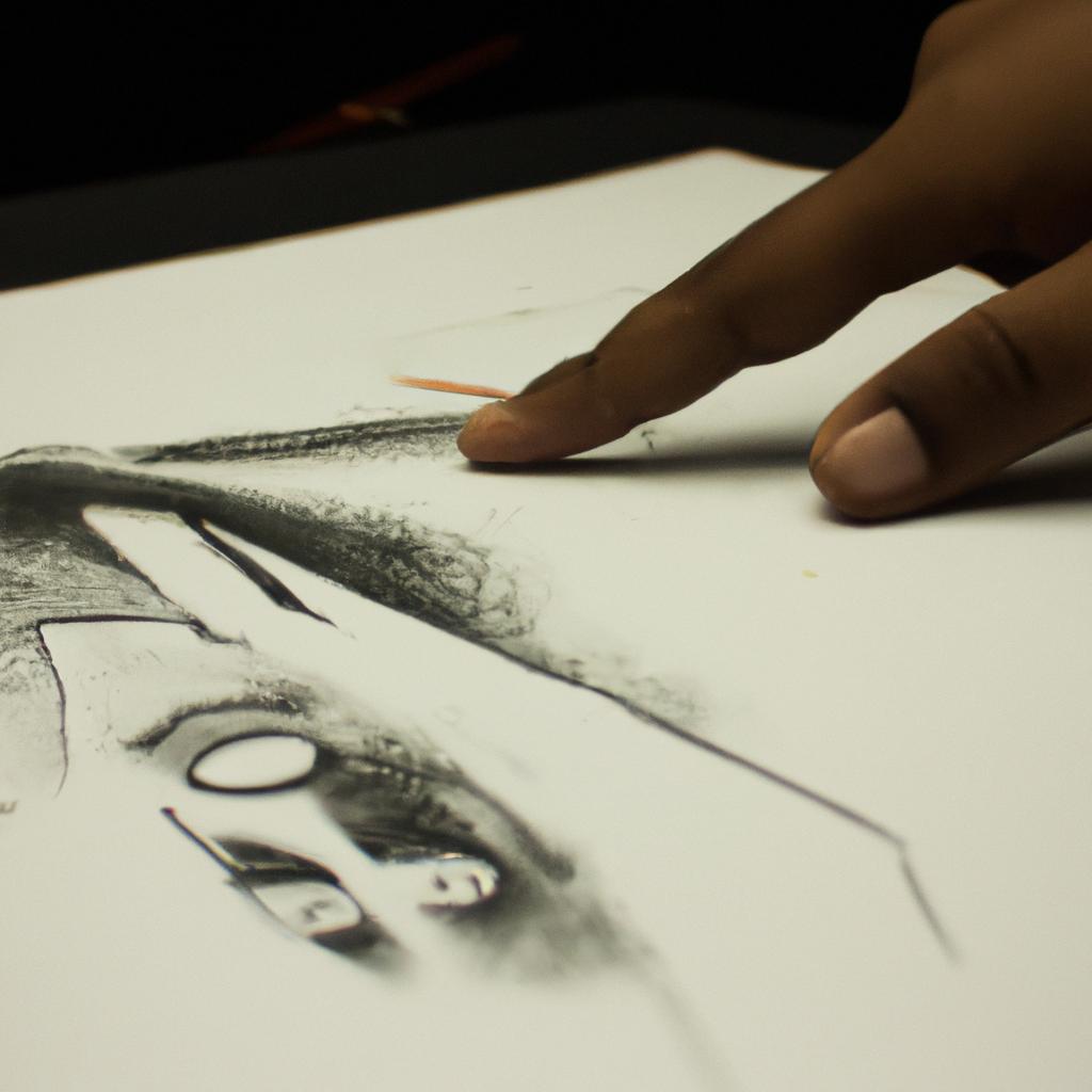 Person drawing with shading techniques